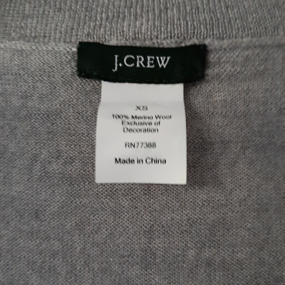 J Crew Gray Thin Knit Ruffle Cardigan Sweater - Picture 6 of 6